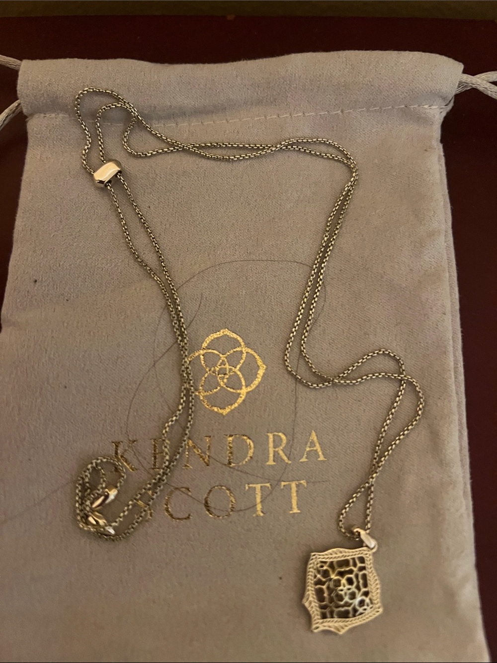 Kendra Scott gold Filigree Shield Pendant Necklace